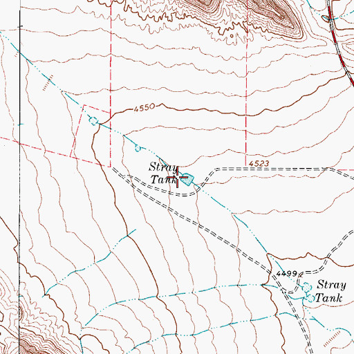 Topographic Map of Stray Tank, TX