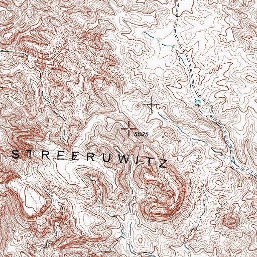 Topographic Map of Streeruwitz Hills, TX