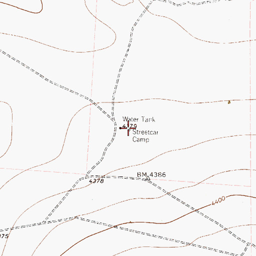 Topographic Map of Streetcar Camp, TX