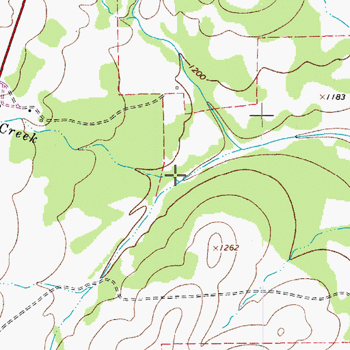 Topographic Map of Stribling Creek, TX