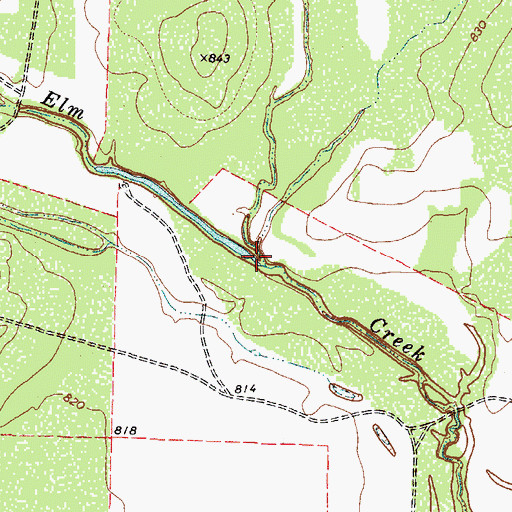Topographic Map of Stricklin Creek, TX
