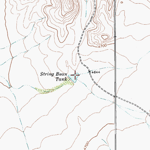 Topographic Map of String Bean Tank, TX