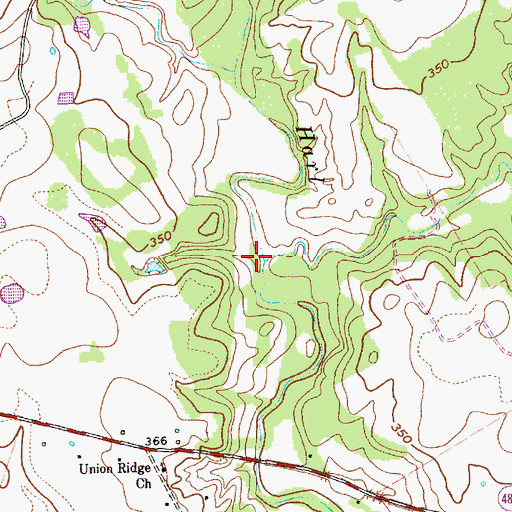 Topographic Map of String Prairie Branch, TX