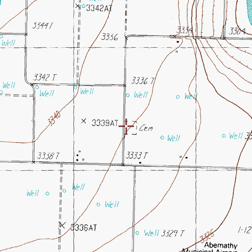 Topographic Map of Strip Cemetery, TX