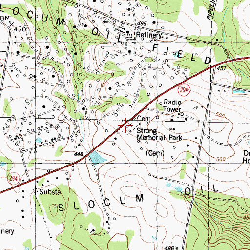 Topographic Map of Strong Memorial Park, TX