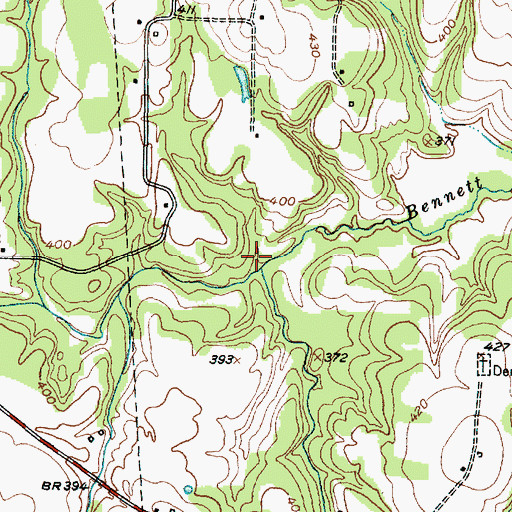 Topographic Map of Stroud Branch, TX