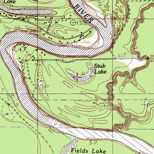 Topographic Map of Stub Lake, TX