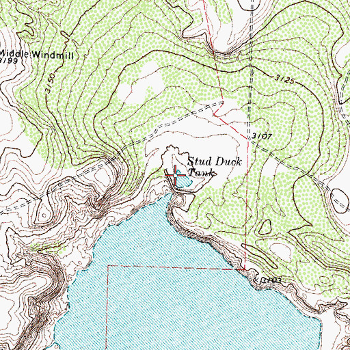 Topographic Map of Stud Duck Tank, TX
