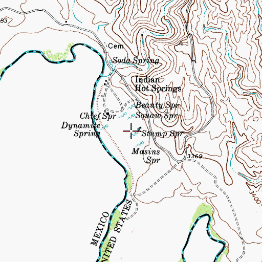 Topographic Map of Stump Spring, TX