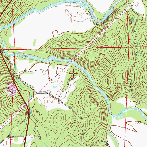 Topographic Map of Mona (historical), AL