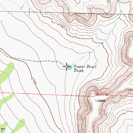 Topographic Map of Sugar Bowl Tank, TX