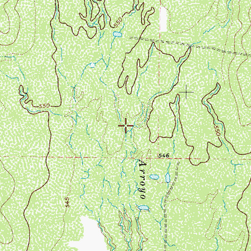 Topographic Map of Sugar Creek, TX