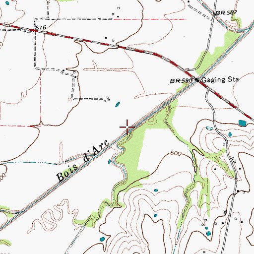 Topographic Map of Sugar Loaf Bottom, TX