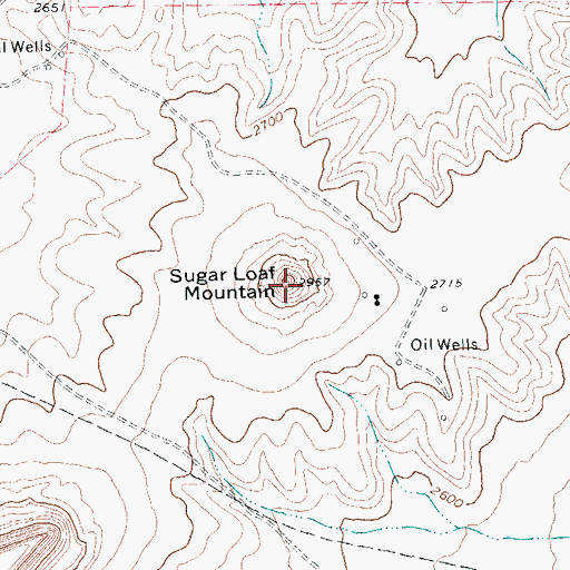 Topographic Map of Sugar Loaf Mountain, TX