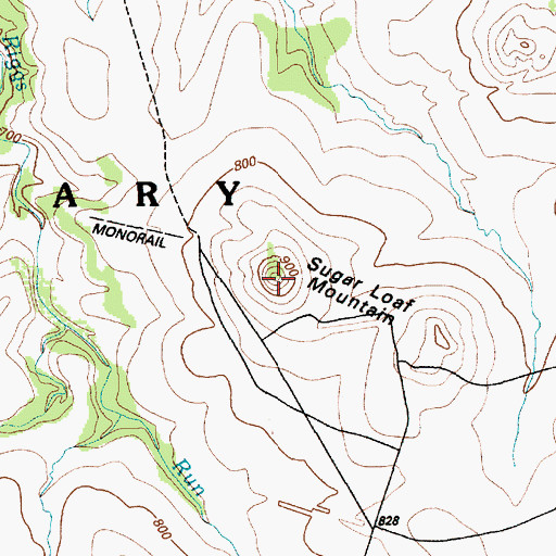 Topographic Map of Sugar Loaf Mountain, TX
