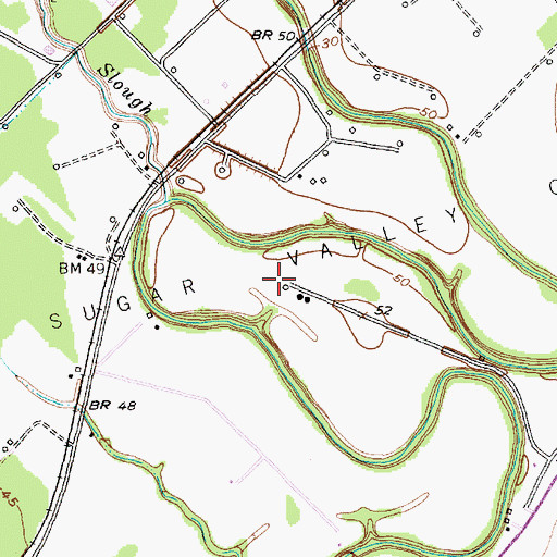 Topographic Map of Sugar Valley Oil Field, TX