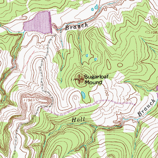 Topographic Map of Sugarloaf Mound, TX