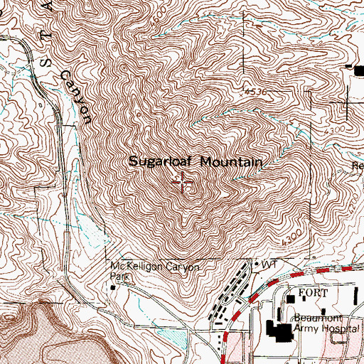 Topographic Map of Sugarloaf Mountain, TX