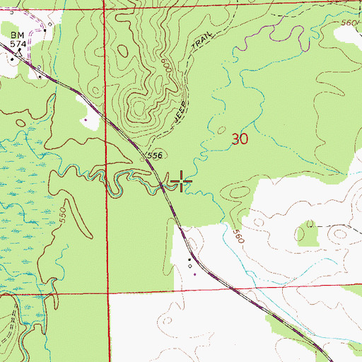 Topographic Map of Morrison Creek, AL