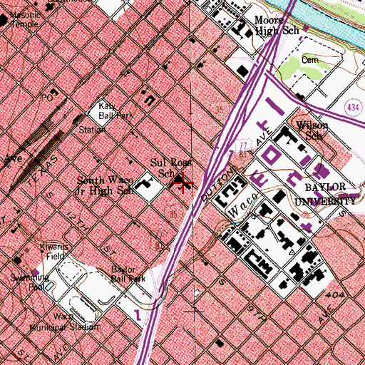 Topographic Map of Sul Ross School, TX