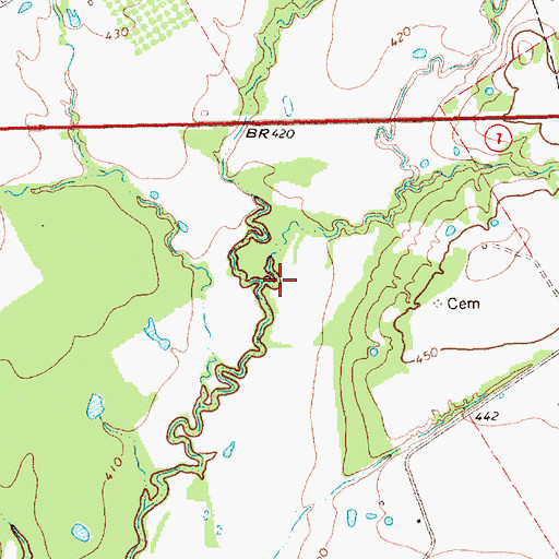 Topographic Map of Sulfur Creek, TX