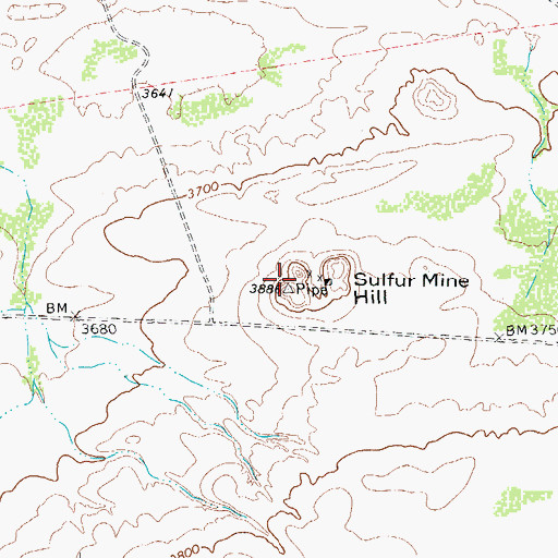 Topographic Map of Sulfur Mine Hill, TX