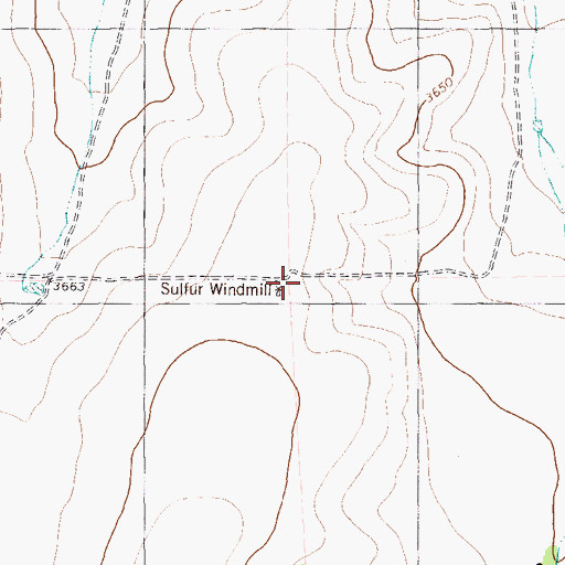 Topographic Map of Sulfur Windmill, TX