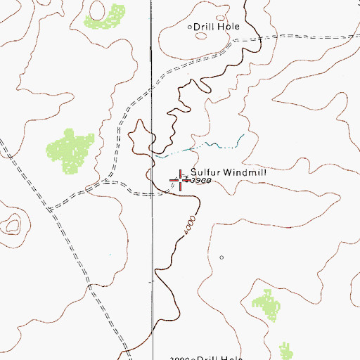 Topographic Map of Sulfur Windmill, TX