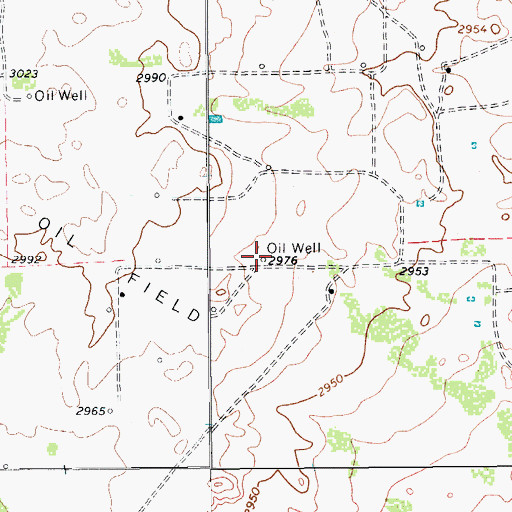 Topographic Map of Sullivan Oil Field, TX