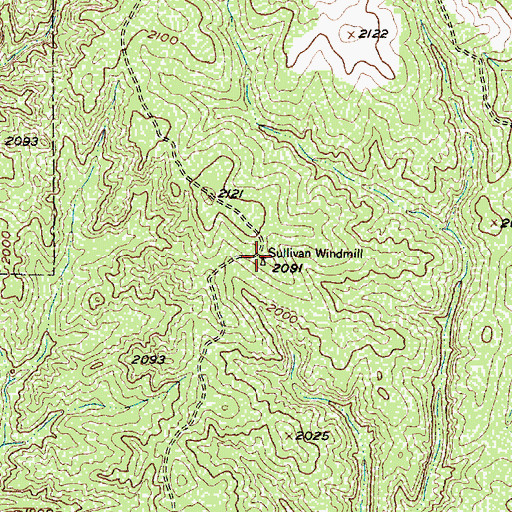 Topographic Map of Sullivan Windmill, TX