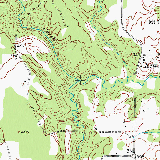 Topographic Map of Sulpher Springs Creek, TX