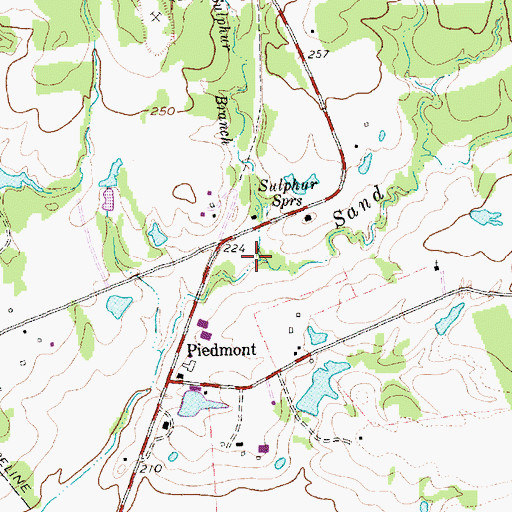 Topographic Map of Sulphur Branch, TX