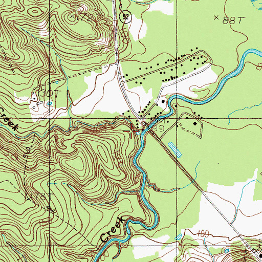 Topographic Map of Sulphur Branch, TX