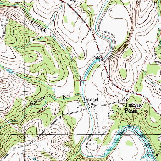 Topographic Map of Sulphur Creek, TX