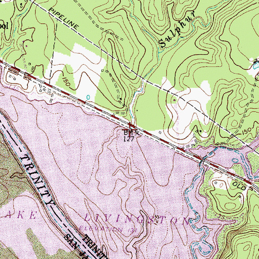 Topographic Map of Sulphur Creek, TX