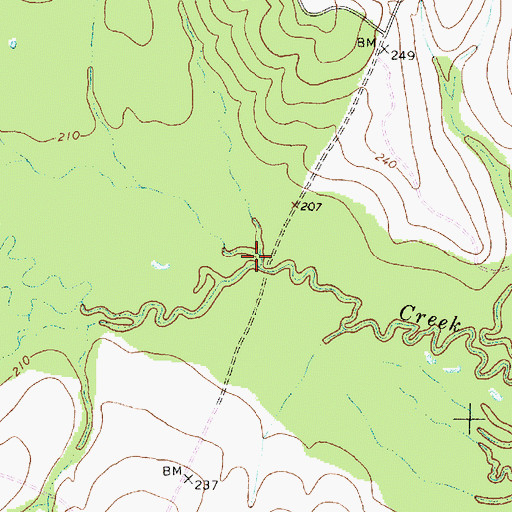 Topographic Map of Sulphur Creek, TX
