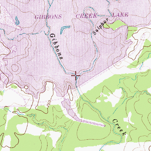 Topographic Map of Sulphur Creek, TX