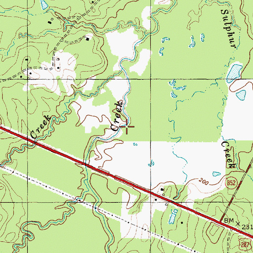 Topographic Map of Sulphur Creek, TX