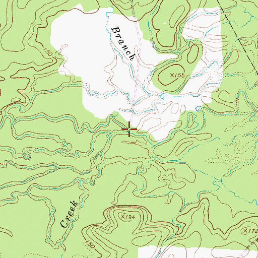 Topographic Map of Sulphur Creek, TX