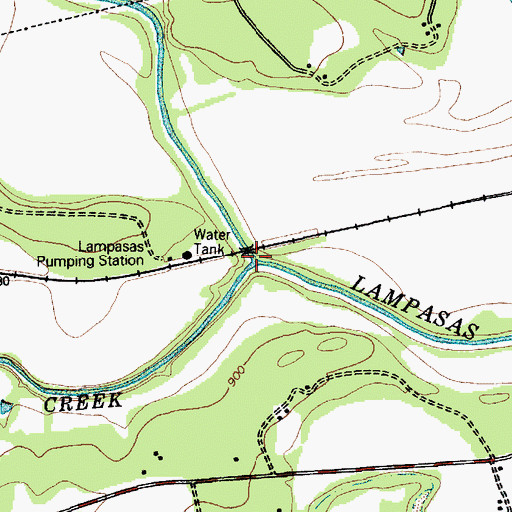 Topographic Map of Sulphur Creek, TX