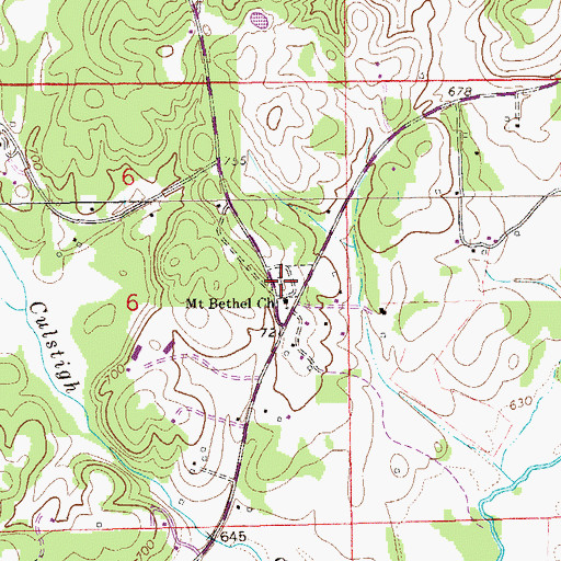 Topographic Map of Mount Bethel Cemetery, AL