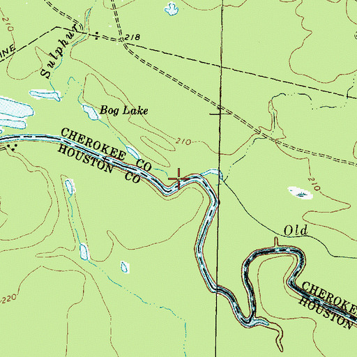 Topographic Map of Sulphur Creek, TX
