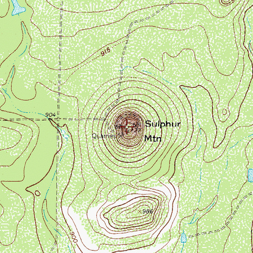 Topographic Map of Sulphur Mountain, TX