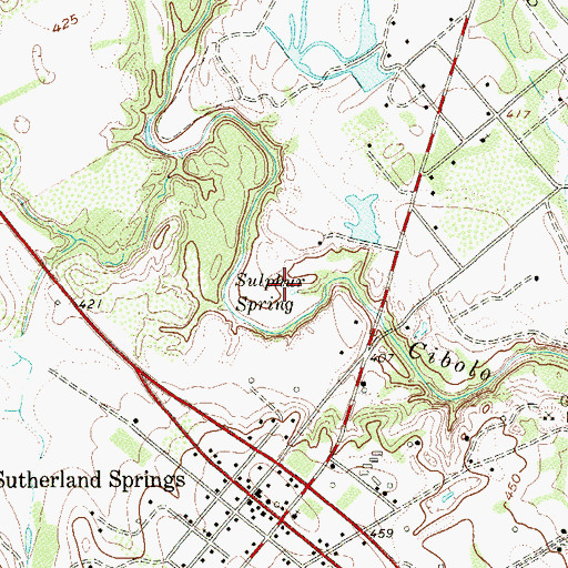 Topographic Map of Sulphur Spring, TX