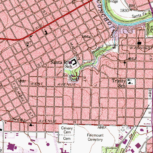Topographic Map of Sulphur Springs, TX