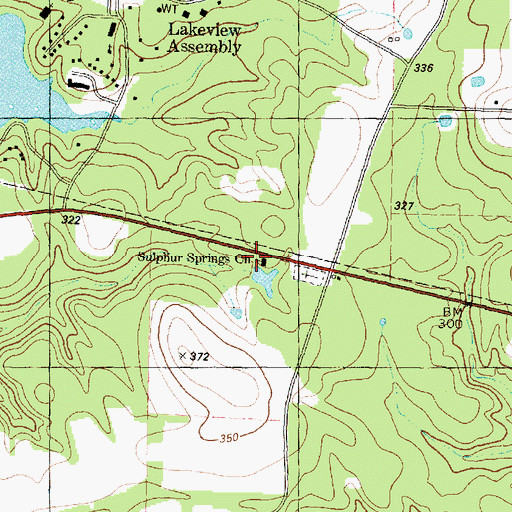 Topographic Map of Sulphur Springs Church, TX
