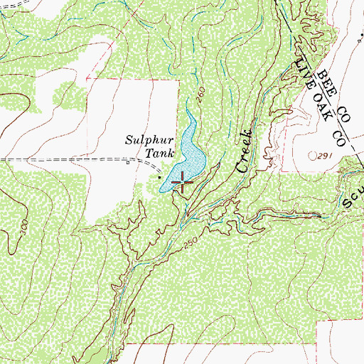 Topographic Map of Sulphur Tank, TX