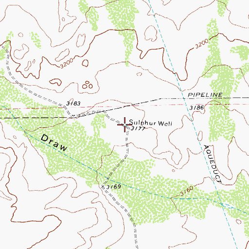 Topographic Map of Sulphur Well, TX