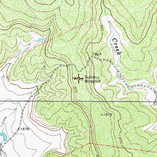 Topographic Map of Sulphur Windmill, TX