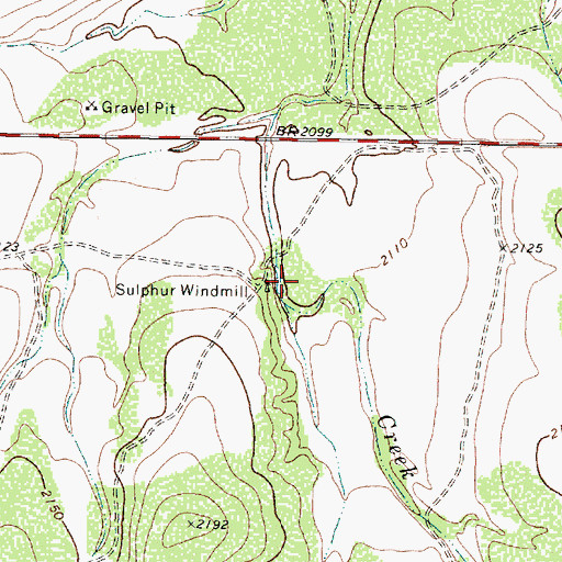 Topographic Map of Sulphur Windmill, TX